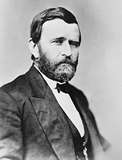 Sideburns Prints: Ulysses S. Grant, wears civilian clothing in a photographic portrait of the 1860s (BSLOC_2018_10_72)