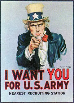 Recruitment Prints: UNCLE SAM I Want You Army recruitment poster from World War I
