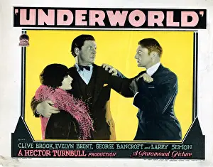 Brent Prints: UNDERWORLD, lobbycard, Evelyn Brent, George Bancroft, Clive Brook, 1927