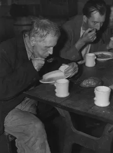 Soup Kitchen Prints: Unemployed men at Volunteers of America Soup Kitchen in Washington D.C. Ca. 1934-39