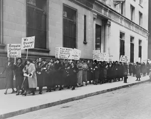 Depression Prints: Unemployed single women in New York demonstrate for public works jobs