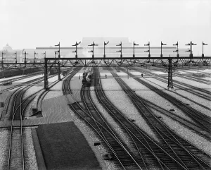 Empty Prints: Union Station switch yards in Washington D.C. Ca. 1907-1910. LC-D4-36811