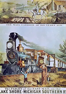 Technician Prints: United States (1870) Post train from New York to Chicago (24 horas)