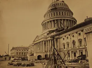 Construction Site Prints: United States Capitol Building in 1863