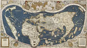 Cloud Prints: Universal Map, belonging to the work 'Cosmographiae Introductio' (1507)