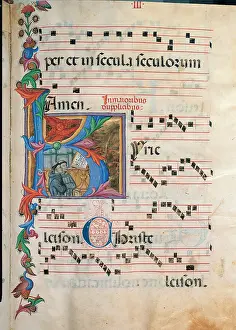 Communication Prints: Unknown, Gradual and Kyrial: two Monks sing in front of a Lectern