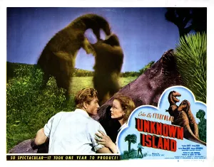 Grey Prints: UNKNOWN ISLAND, from left, Richard Denning, Virginia Grey, 1948