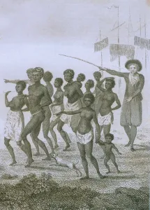 Images Dated 27th January 2009: Unloading of enslaved Africans in Dutch colony Surinam in the late 18th century