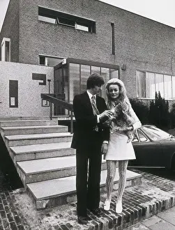 URRABIETA VIERGE, Daniel (1851-1904); CRUYFF, Johan (1948). Johan Cruyff and his wife Danny in Barcelona after signing up with Bara. AISA/Everett Collection**US SALES ONLY**