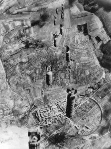 Air Force Prints: Eight U.S. Air Force bombs drop to Bruchsal