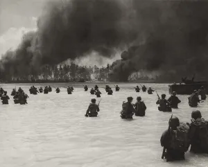 Wading Prints: U.S. Army assault wave on Yellow Beach Two
