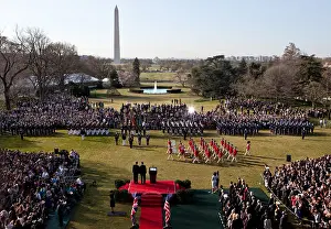 Cameron Prints: U.S. Army Fife and Drum Corps during an Arrival Ceremony on the South Lawn, White House