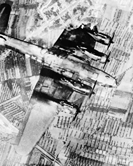 Catastrophe Prints: U.S. B-17 Bomber falling after its wing was shot off during invasion of Sicily
