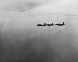 Air Force Prints: U.S. B-26 medium bombers dropped bombs on ports