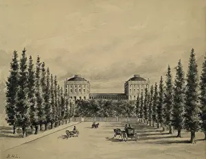 Drawing Prints: U.S. Capitol before it was burned by the British in August 1814