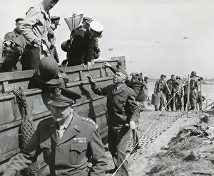 Four Stars Prints: U.S. Chiefs make inspection in France a week after the D-Day invasion in Normandy