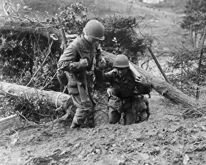 War 2 Prints: U.S. Infantrymen, in the Hurtgen Forest