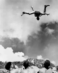 Leathernecks Prints: A U.S. Marine private receives a tossing in a blanket