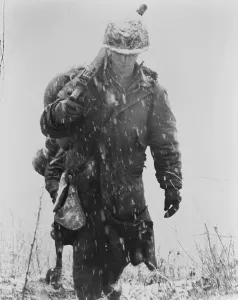 Frozen Prints: U.S. Marine among those supporting the embattled First Marine Division and Seventh Infantry Division at Yudam-Ni