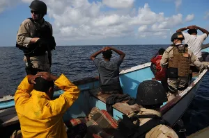 Narcotics Prints: U.S. Navy and Coast Guard counter piracy personnel arrested the crew and seized