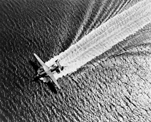 Lcgr1407 Prints: U.S. Navy Martin Mariner airplane landing on the water