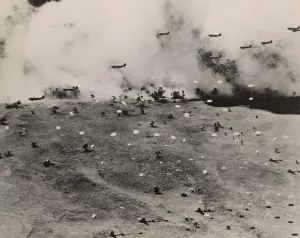 Parachutes Prints: U.S. paratroopers jump near Lae