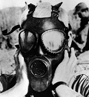 Breathing Prints: U.S. Soldier wearing gas mask in Vietnam