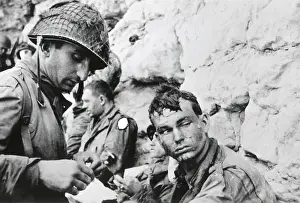 Operation Overlord Prints: U.S. soldier who was injured during landing on Normandy beachhead