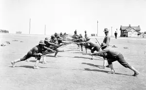 Basic Training Prints: U.S. soldiers in bayonet fighting practice
