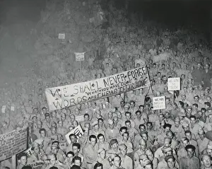 Protest Prints: U.S. soldiers demonstrating at Manila's City Hall for their post World War 2 return home