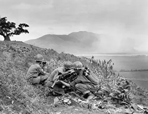 River Valley Prints: U.S. soldiers knocking out a machine gun nest of the Communists with their 57-mm gun