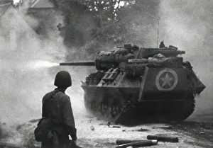 Operation Overlord Prints: U.S. tank firing in Saint Lo, France