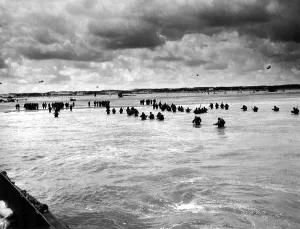 English Channel Prints: U.S. troops wading to Utah Beach during the D-Day invasion of Normandy on June 6-8