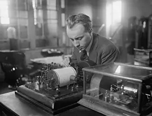 Speed Prints: U.S. Weather Bureau Meteorologist at a meteorograph to determine wind speeds