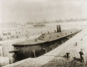 Armored Prints: The former USS Merrimack in a Confederate dry dock during her conversion to the CSS Virginia