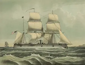 Lcgr1810 Prints: USS New Ironsides was a wooden-hulled broadside ironclad