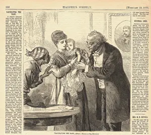 Vaccines Prints: Vaccinating the baby against smallpox in New York ca