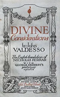 Humanist Prints: VALDES, Juan de (1500-1541). Divine Considerations'