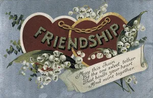 Valentine's Day card. Engraving. Private Collection. AISA/Everett Collection (110179)**US SALES ONLY**