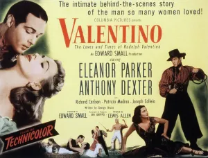 Anthony Prints: VALENTINO, Anthony Dexter, Eleanor Parker, Patricia Medina, 1951