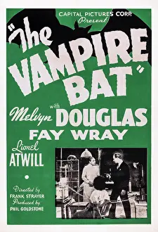 Douglas Prints: THE VAMPIRE BAT, US poster art, Lionel Atwill, Melvyn Douglas, 1933