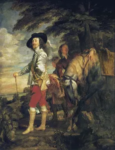 VAN DYCK, Sir Anthony (1599-1641). King Charles I of England out Hunting. ca. 1635. Flemish art. Oil on canvas. FRANCE. Paris. Louvre Museum