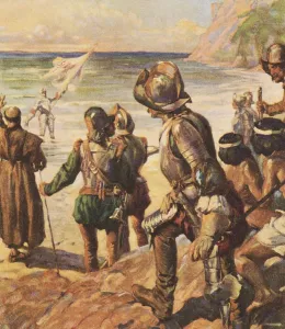 16th Century Prints: Vasco Nunez de Balboa's expedition across the Isthmus of Panama resulted in his discovery of the Pacific Ocean