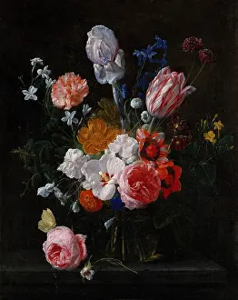 Netherlands Prints: A VASE OF FLOWERS, by Margareta Haverman, 1716, Dutch painting, oil on wood