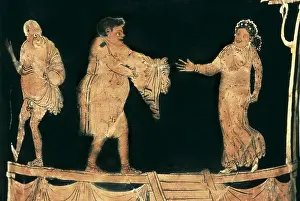 Theatre Prints: Vase with theatre scene. 5th-4th c