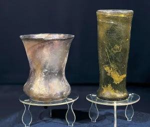 Vases of 7th-8th c. Merovingian art. Glass and Crystal. FRANCE. Strasbourg. Archaeological Museum. AISA/Everett Collection**US SALES ONLY**
