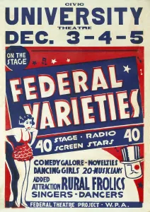Depression Prints: Vaudeville. Federal varieties 40 stage, radio, screen stars; rural frolics