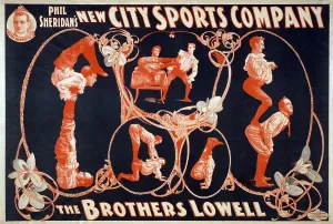 Vaudeville Prints: Vaudeville troupes often included acrobatic acts