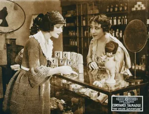Constance Prints: THE VEILED ADVENTURE, left: Constance Talmadge on lobbycard, 1919