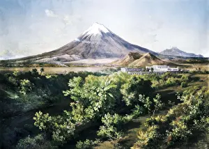 United Mexican States Prints: VELASCO, Jos Mara (1840-1912). A Small Volcano in Mexican Countryside